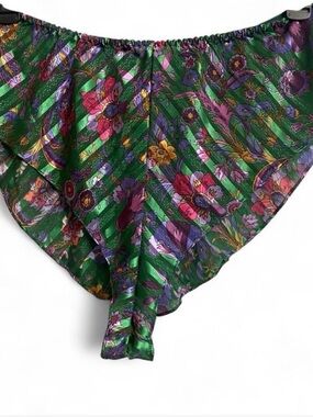 Victoria's Secret green floral pj bottoms from 1980s or 1990s Vintage Gold Label